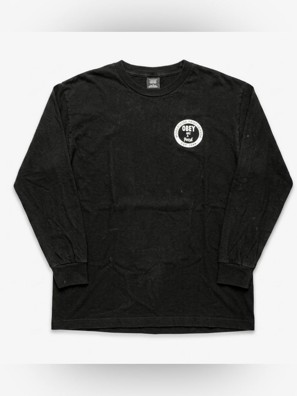 Obey Has A Posse L/S T-Shirt Black Size Medium World Wide Propaganda 1989